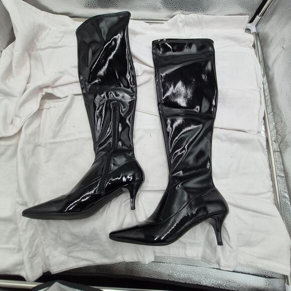 NEW Abound black patent over-the-knee boots with kitten heels womens size 9.5 - Picture 2 of 5